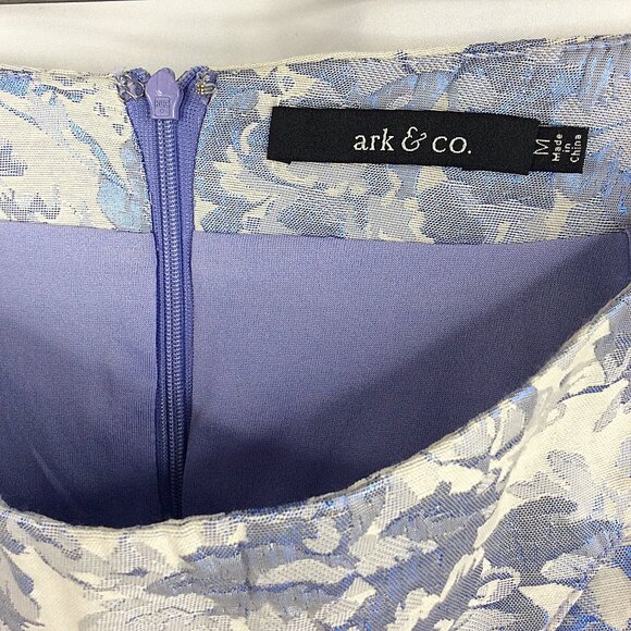 Ark & Co Skirt Womens Size Medium Purple Metallic Floral Tapestry A-Line Pleated - Picture 6 of 7